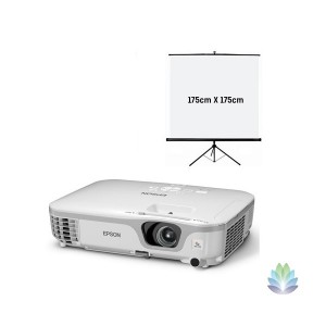 PACK VIDEO: 1 ECRAN + 1 VIDEOPROJECTEUR 3 M 2500 LUMENS+ CABLES SON PC et VGA 10 m