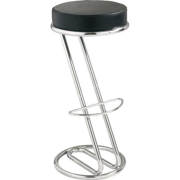 Tabouret de bar inox assise noir