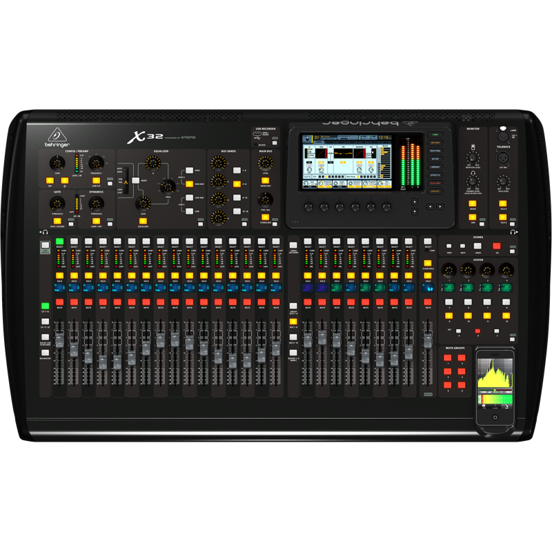BEHRINGER X32 – CONSOLE NUMÉRIQUE + rio 16 entrées + rj 45