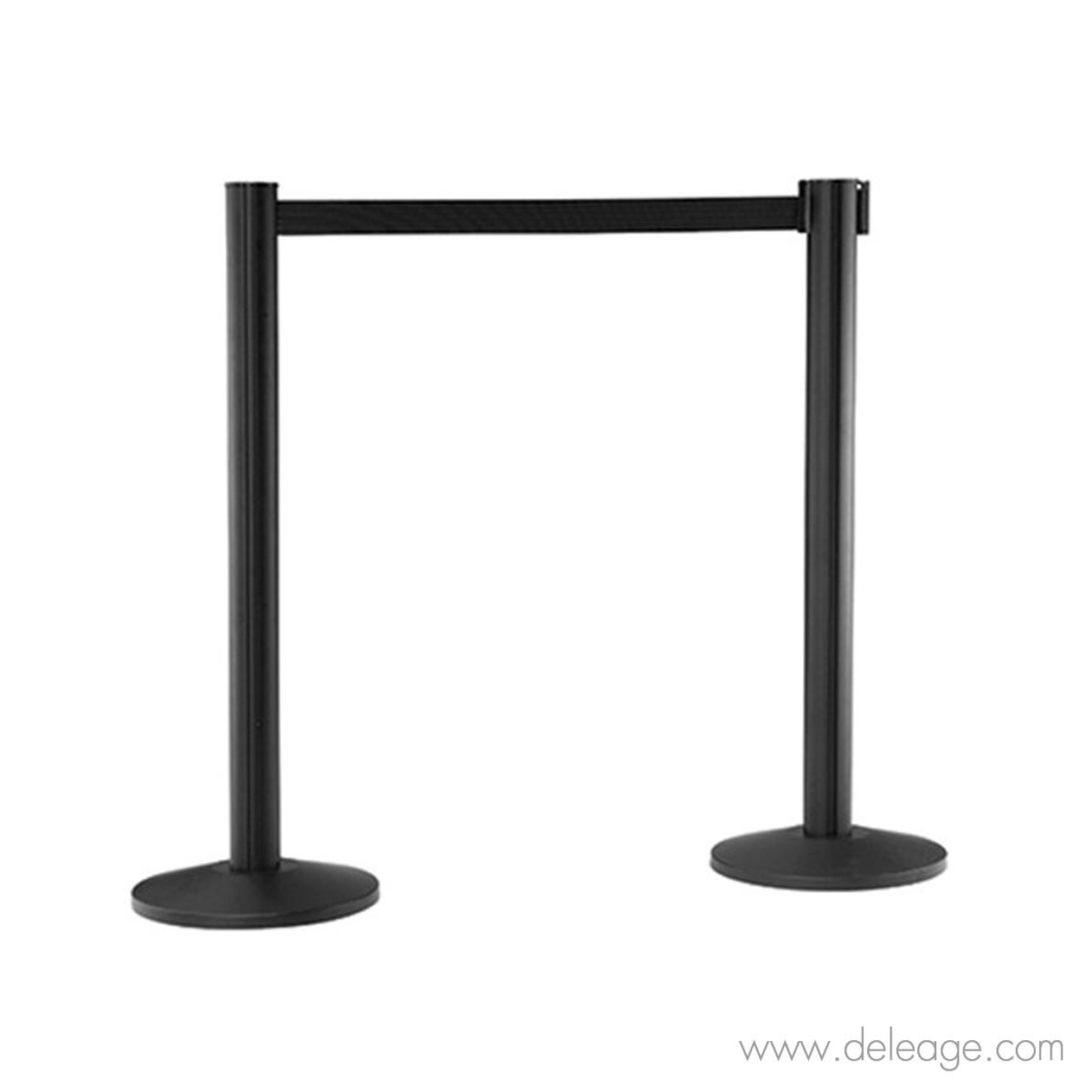 Potelet noir de guidage avec sangle