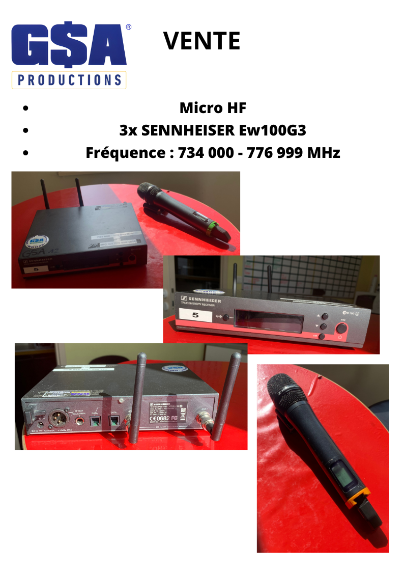 Micro HF G3 Sennheiser 734 / 776 MHZ