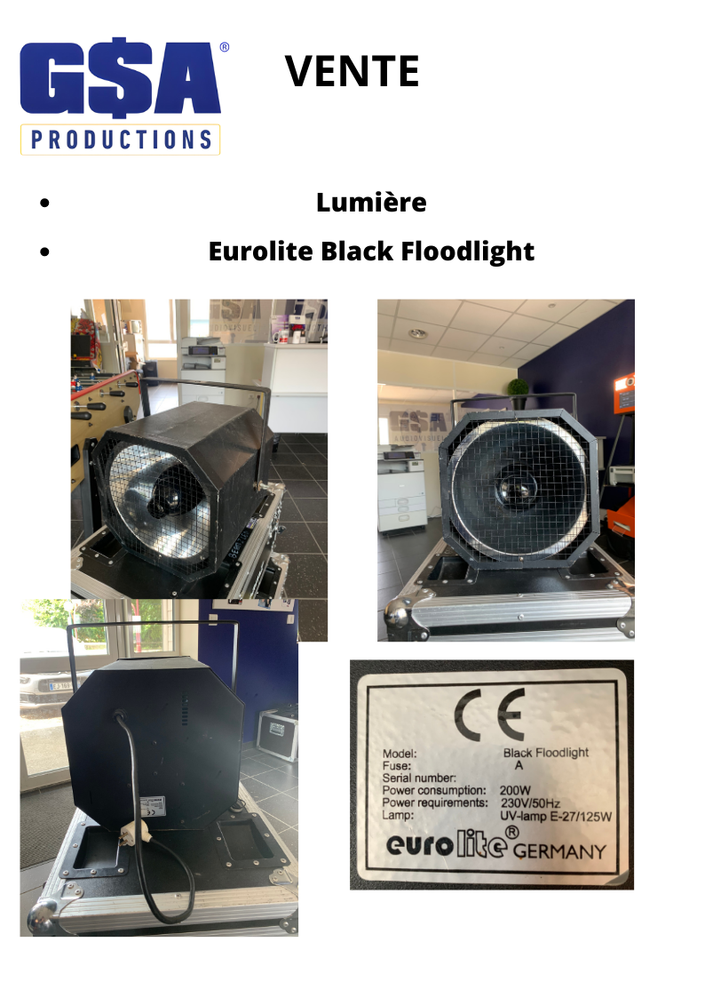 Projecteur lumière noire 400 w