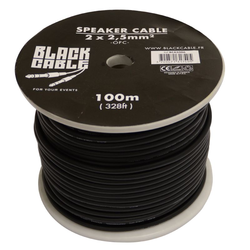 cable hp 2 x 2,5 bobine 100 m – black cable