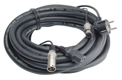 Cordon hybride son VDE/CEE – XLR mâle/XLR femelle 10 m
