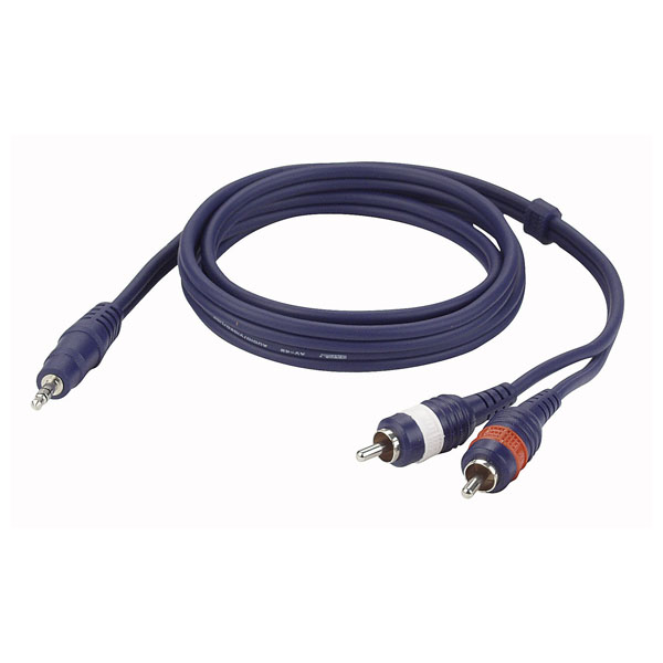 cable pour PC ou IPAD FL303 – stereo mini Jack > 2 RCA Male L/R 3 m
